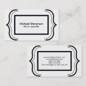 Zwart wit patroon klassieke Damask Visitekaartje (Voorkant / Achterkant)