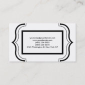 Zwart wit patroon klassieke Damask Visitekaartje (Achterkant)