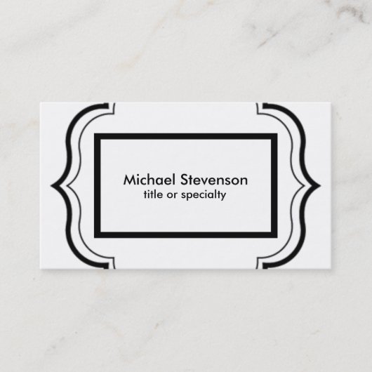 Zwart wit patroon klassieke Damask Visitekaartje (Voorkant)