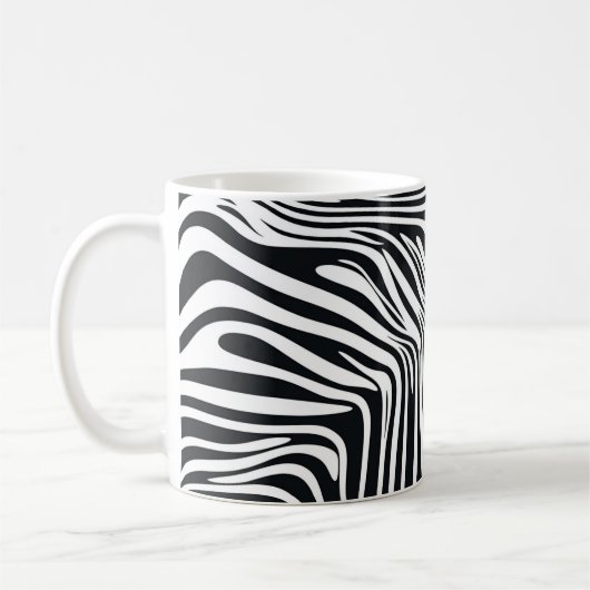Zwart-wit 🦓 patroon koffiemok (Links)