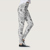 Zwart wit patroon Leggings (Rechts)