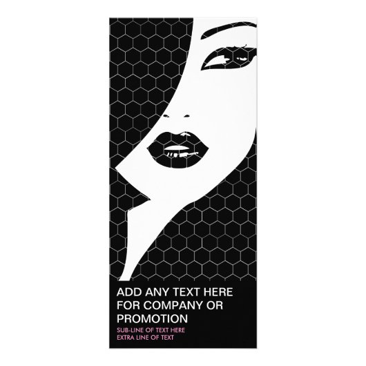 ZWART & WIT PATROON MEISJE Rack Kaart (Voorkant)