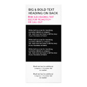 ZWART & WIT PATROON MEISJE Rack Kaart (Achterkant)