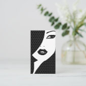 ZWART & WIT PATROON MEISJE VISITEKAARTJE (Staand voorkant)