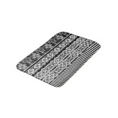 Zwart-wit patroon met kant en patchwork badmat (Gekanteld)