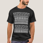 Zwart-wit patroon met kant en patchwork el t-shirt (Voorkant)