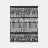 Zwart-wit patroon met kant en patchwork fleece deken (Voorkant)