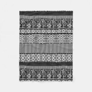 Zwart-wit patroon met kant en patchwork fleece deken
