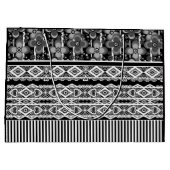 Zwart-wit patroon met kant en patchwork groot cadeauzakje (Achterkant)