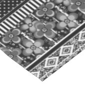 Zwart-wit patroon met kant en patchwork tafelkleed (Gekanteld)