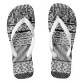 Zwart-wit patroon met kant en patchwork teenslippers (Voetbed)