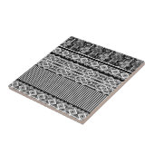 Zwart-wit patroon met kant en patchwork tegeltje (Zijkant)