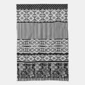 Zwart-wit patroon met kant en patchwork theedoek (Verticaal)