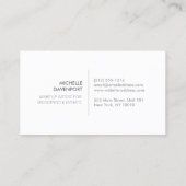 Zwart-wit patroon met roze bloemen schoonheid visitekaartje (Achterkant)