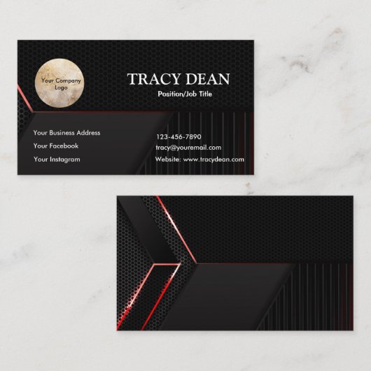 Zwart-wit patroon Modern Professional Visitekaartje (Voorkant / Achterkant)