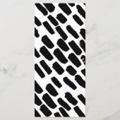 Zwart-wit Patroon Modern Script Wedding Menu (Achterkant)