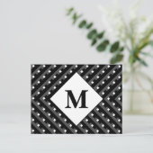 Zwart-wit patroon Monogram Briefkaart (Staand voorkant)