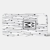 Zwart-wit patroon Monogram iPad Mini Case (Achterkant (horizontaal))