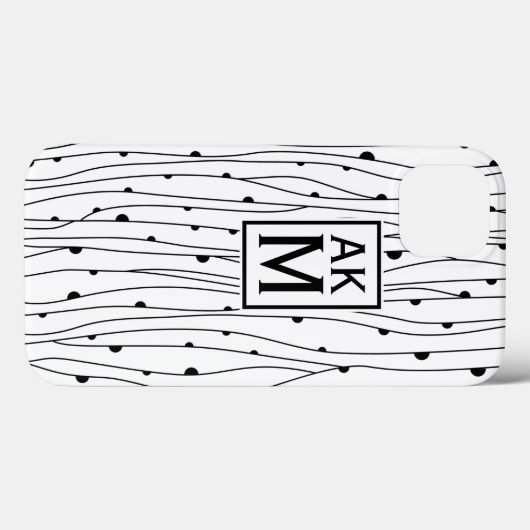 Zwart-wit patroon Monogram iPad Mini Case (Achterkant (horizontaal))