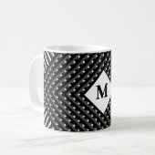 Zwart-wit patroon Monogram Koffiemok (Voorkant links)