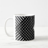 Zwart-wit patroon Monogram Koffiemok (Links)