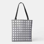 Zwart-wit patroon monogram tote bag (Achterkant)
