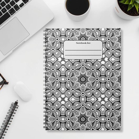 Zwart-wit patroon notitieboek