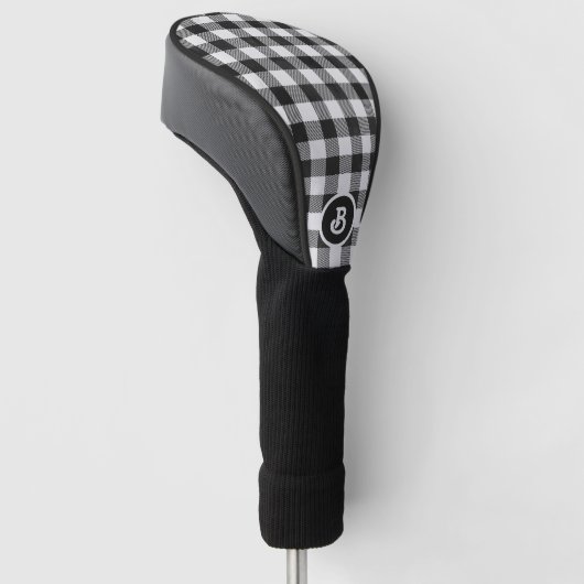Zwart-wit patroon nr. 2 golfheadcover (Schuin)