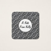 Zwart-wit patroon-ontworpen Berichtnota's 2 Vierkante Visitekaartjes (Voorkant)