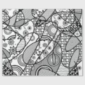 Zwart & Wit Patroon Patchwork 01 Cadeaupapier (Vlak)