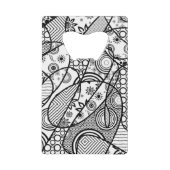 Zwart & Wit Patroon Patchwork 01 Creditkaart Flessenopener (Voorkant)