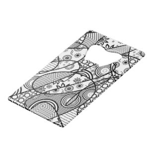 Zwart & Wit Patroon Patchwork 01 Creditkaart Flessenopener