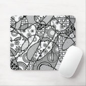 Zwart & Wit Patroon Patchwork 01 Muismat (Met muis)