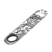 Zwart & Wit Patroon Patchwork 01 Speed Flessenopener (Achterkant Gekanteld)