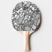 Zwart & Wit Patroon Patchwork 01 Tafeltennisbatje (Achterkant)