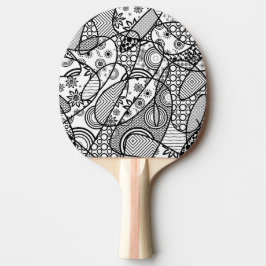 Zwart & Wit Patroon Patchwork 01 Tafeltennisbatje