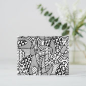 Zwart & Wit Patroon Patchwork 02 Briefkaart (Staand voorkant)