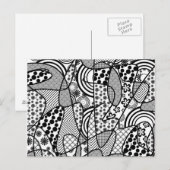Zwart & Wit Patroon Patchwork 02 Briefkaart (Voorkant / Achterkant)