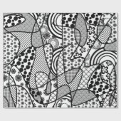 Zwart & Wit Patroon Patchwork 02 Cadeaupapier (Vlak)