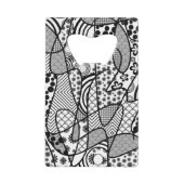 Zwart & Wit Patroon Patchwork 02 Creditkaart Flessenopener (Voorkant)