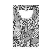 Zwart & Wit Patroon Patchwork 02 Creditkaart Flessenopener (Achterkant)