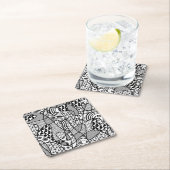 Zwart & Wit Patroon Patchwork 02 Kartonnen Onderzetters (Insitu)