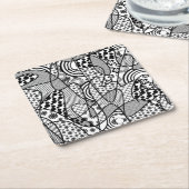 Zwart & Wit Patroon Patchwork 02 Kartonnen Onderzetters (Schuin)
