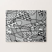 Zwart & Wit Patroon Patchwork 02 Legpuzzel (Horizontaal)