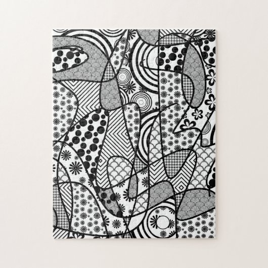 Zwart & Wit Patroon Patchwork 02 Legpuzzel (Verticaal)