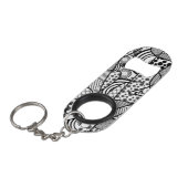Zwart & Wit Patroon Patchwork 02 Mini Flessenopener (Voorkant Gekanteld)