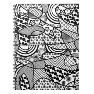 Zwart & Wit Patroon Patchwork 02 Notitieboek