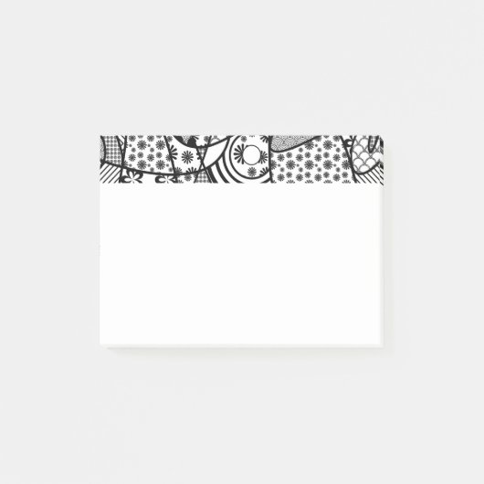 Zwart & Wit Patroon Patchwork 02 Post-it® Notes (Voorkant)