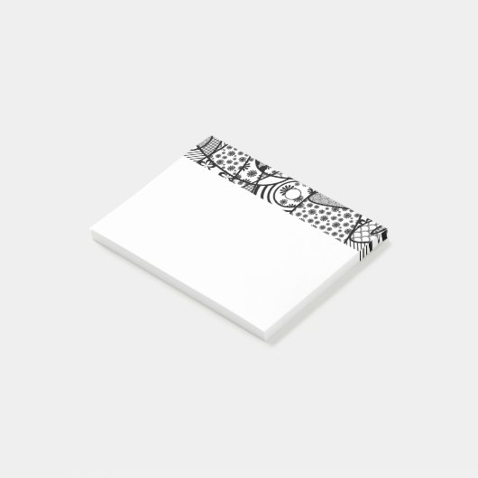 Zwart & Wit Patroon Patchwork 02 Post-it® Notes (Schuin)
