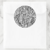 Zwart & Wit Patroon Patchwork 02 Ronde Sticker (Tas)